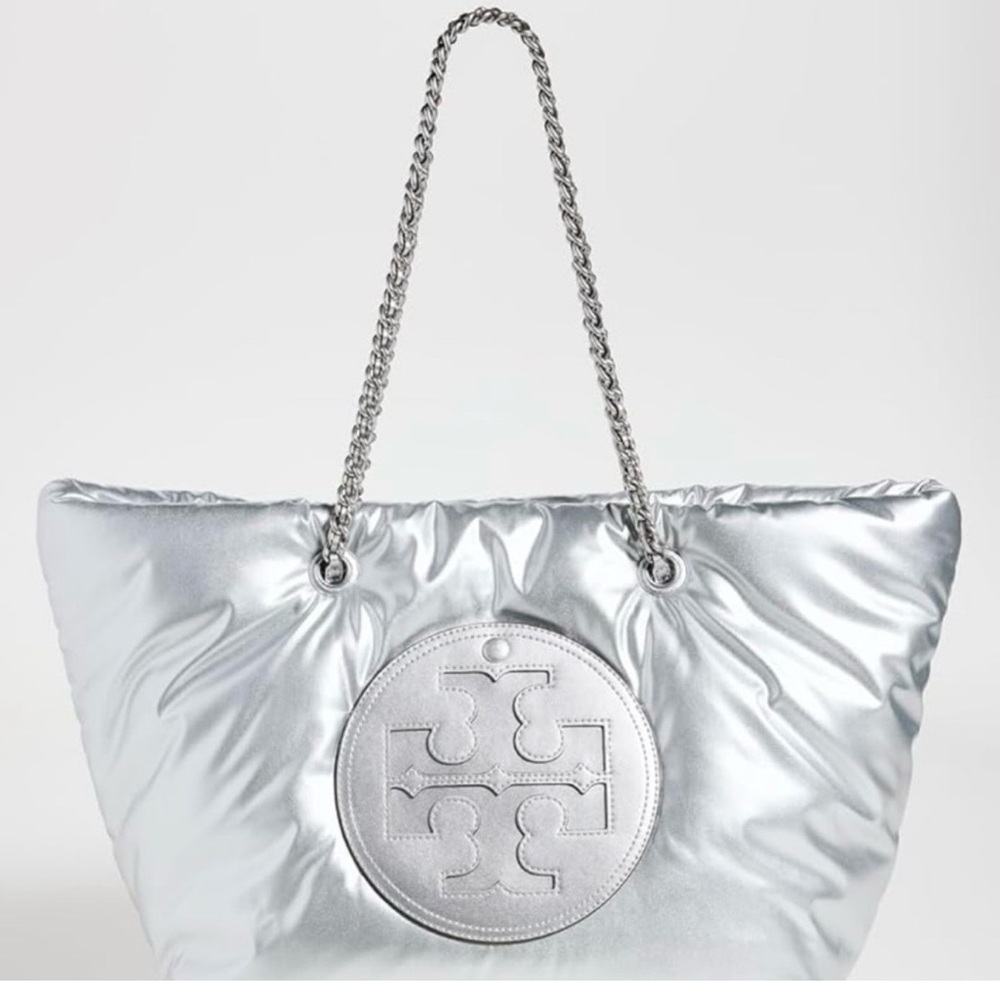 Tory Burch Metallic Miller Silver Tote